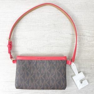Authentic brown and Salmon and gold small Michael Kors purse/Fanny pack